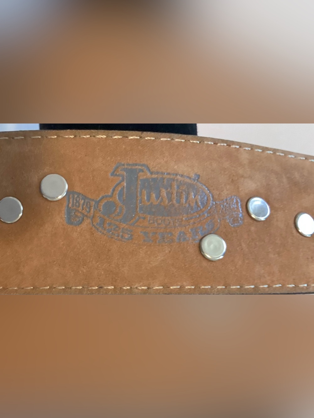 JUSTIN BOOT Tooled Rhinestone Belt & Heart Buckle.  Size 34 - Picture 8 of 11